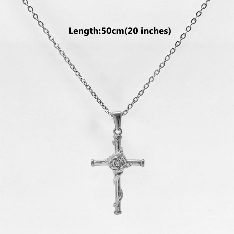 Rose Cross Pendant