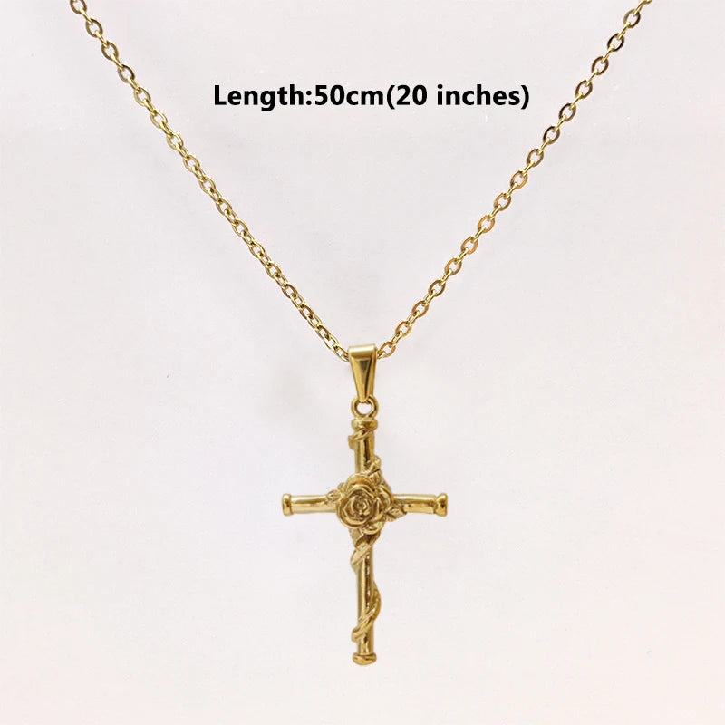 Rose Cross Pendant