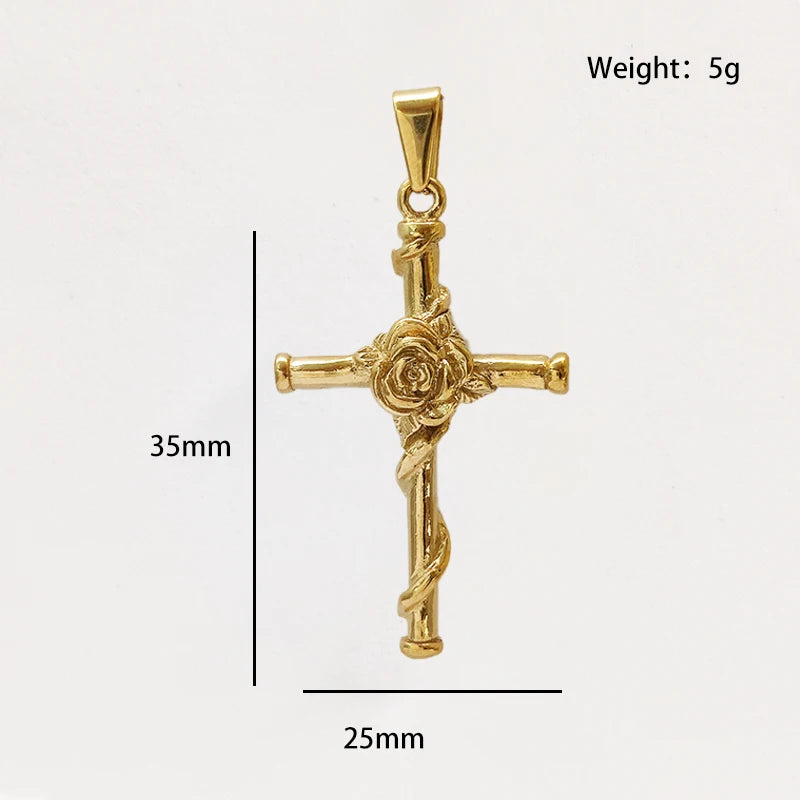 Rose Cross Pendant
